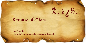 Krepsz Ákos névjegykártya